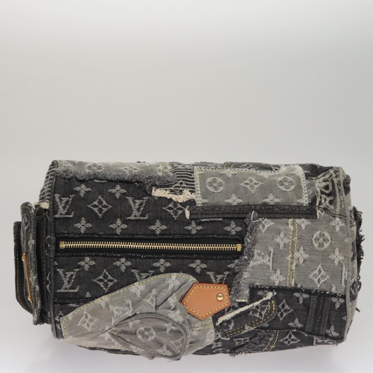 LOUIS VUITTON Monogram Denim Patchwork Speedy 30 Bag Gray M95381 LV ki5325A