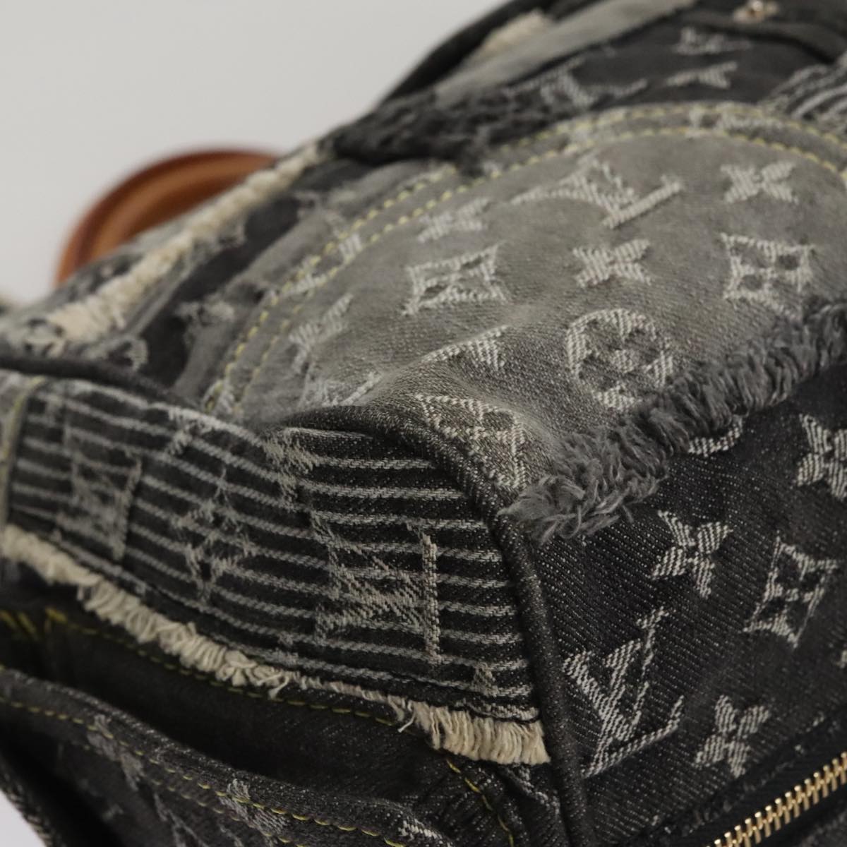 LOUIS VUITTON Monogram Denim Patchwork Speedy 30 Bag Gray M95381 LV ki5325A