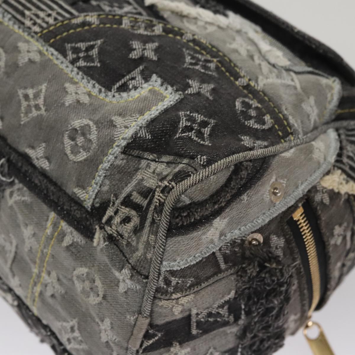 LOUIS VUITTON Monogram Denim Patchwork Speedy 30 Bag Gray M95381 LV ki5325A
