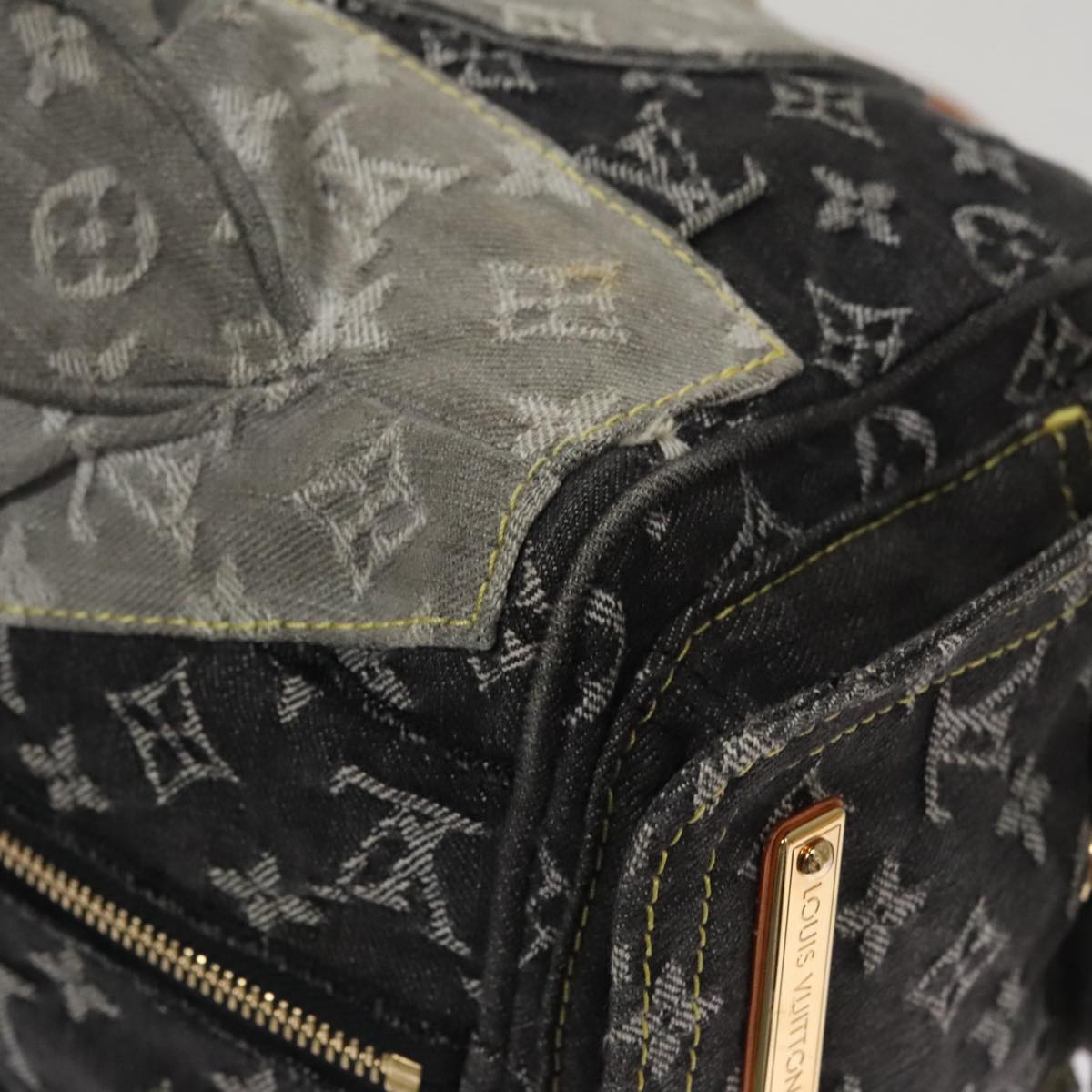 LOUIS VUITTON Monogram Denim Patchwork Speedy 30 Bag Gray M95381 LV ki5325A