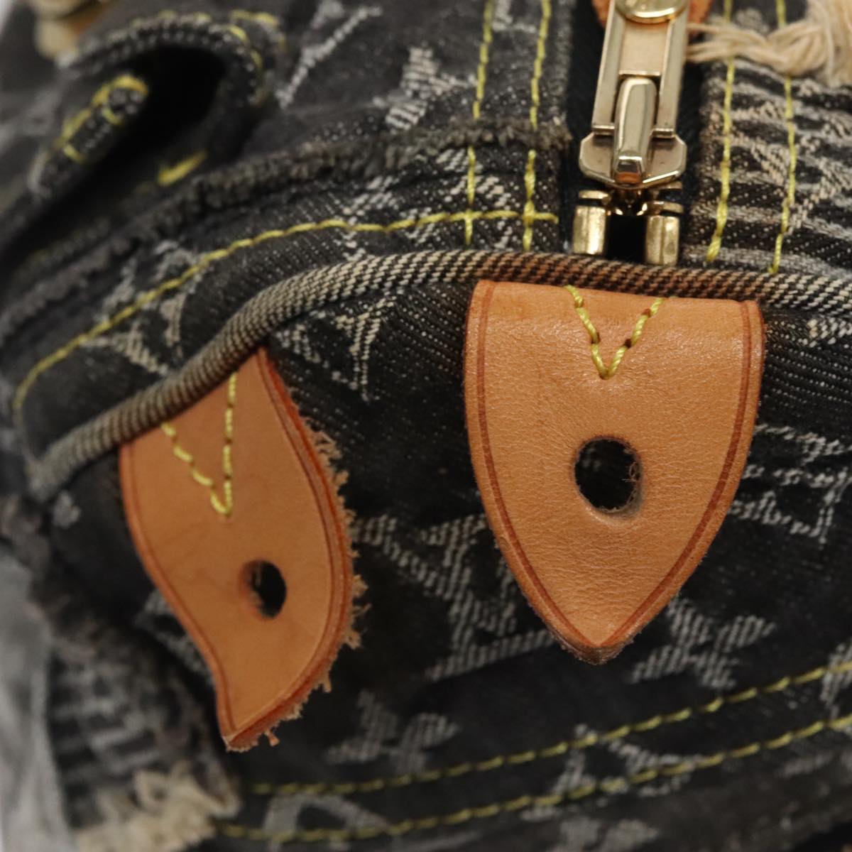 LOUIS VUITTON Monogram Denim Patchwork Speedy 30 Bag Gray M95381 LV ki5325A