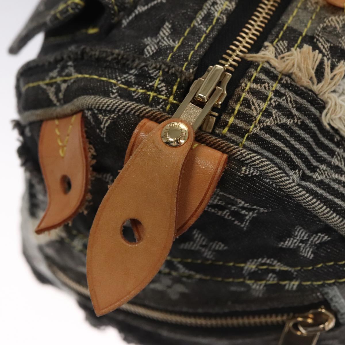 LOUIS VUITTON Monogram Denim Patchwork Speedy 30 Bag Gray M95381 LV ki5325A