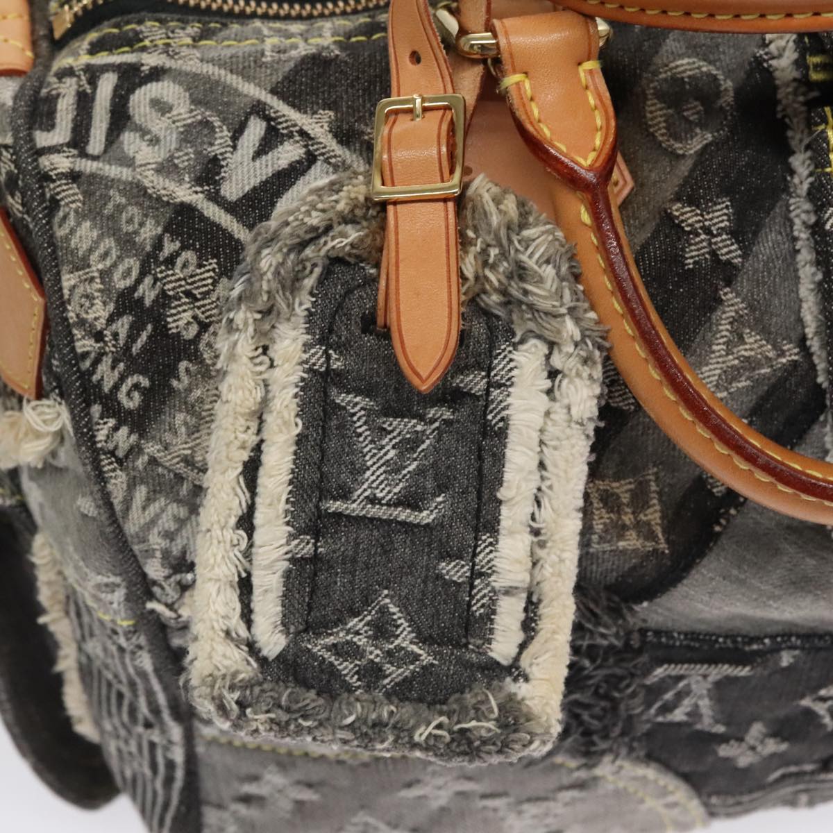 LOUIS VUITTON Monogram Denim Patchwork Speedy 30 Bag Gray M95381 LV ki5325A