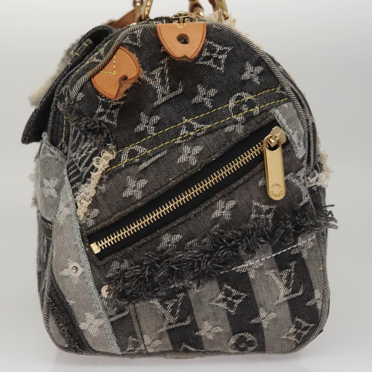 LOUIS VUITTON Monogram Denim Patchwork Speedy 30 Bag Gray M95381 LV ki5325A