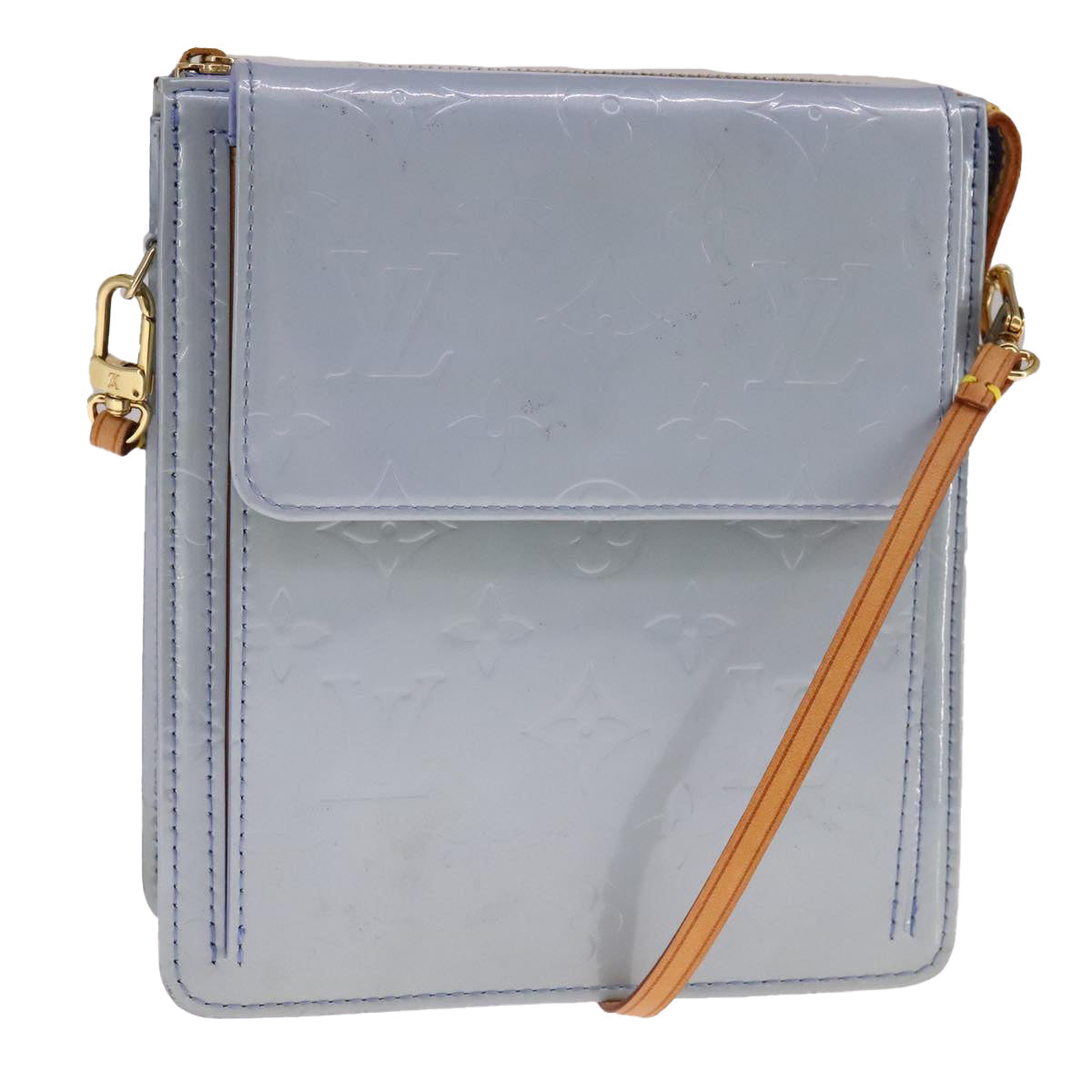 LOUIS VUITTON Monogram Vernis Motto Pouch Lavande M91224 LV ki5328