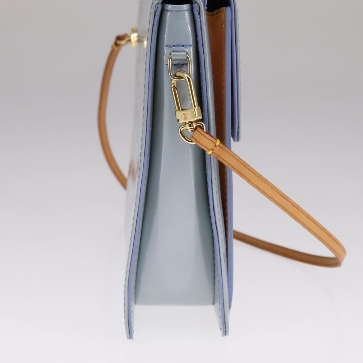 LOUIS VUITTON Monogram Vernis Motto Pouch Lavande M91224 LV ki5328