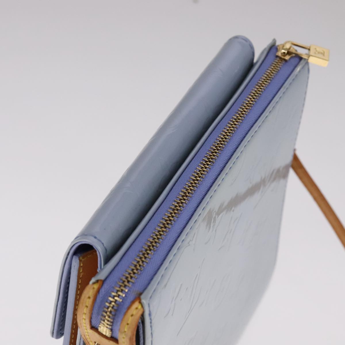 LOUIS VUITTON Monogram Vernis Motto Pouch Lavande M91224 LV ki5328