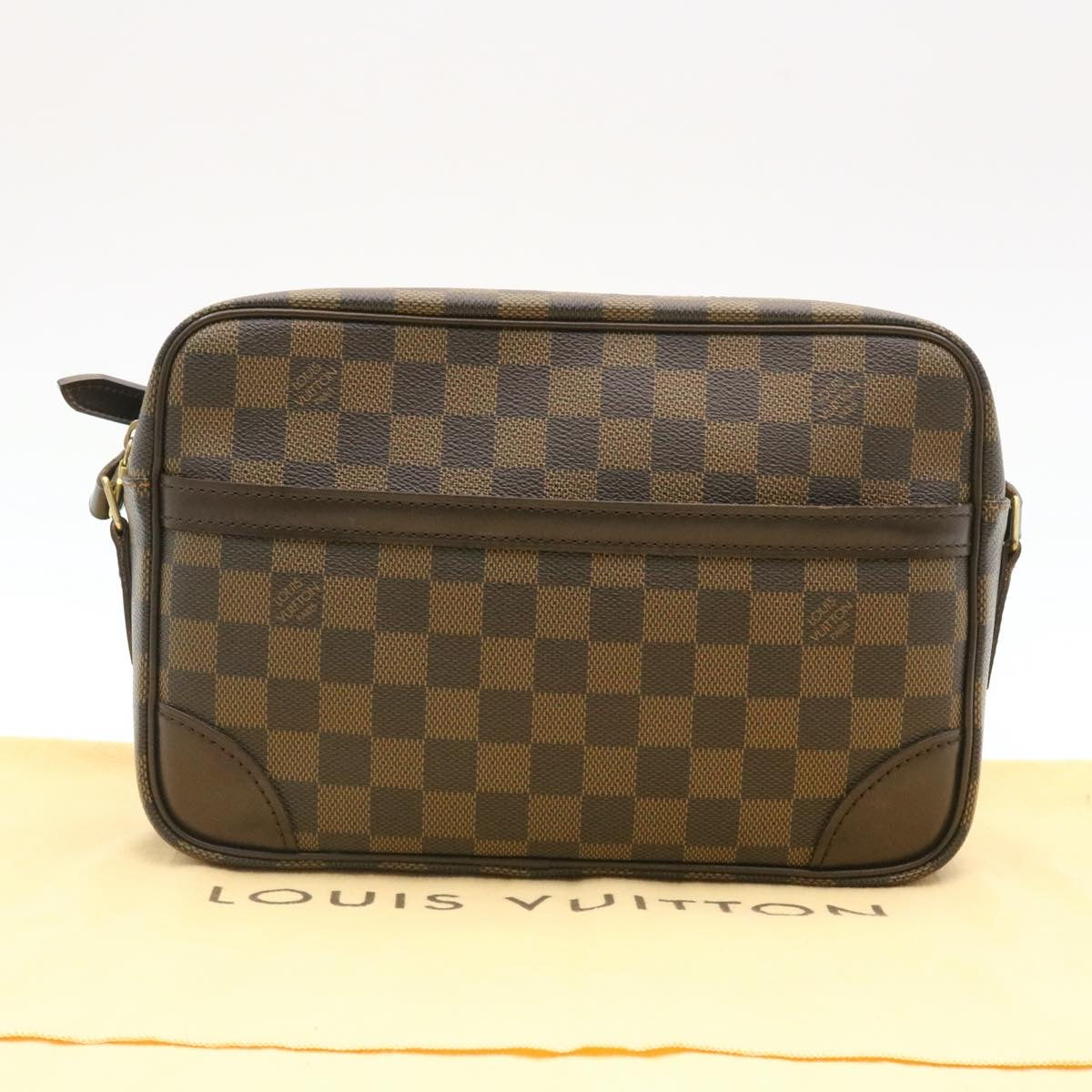 LOUIS VUITTON Damier Ebene Trocadero 27 Shoulder Bag N48085 LV knn052A