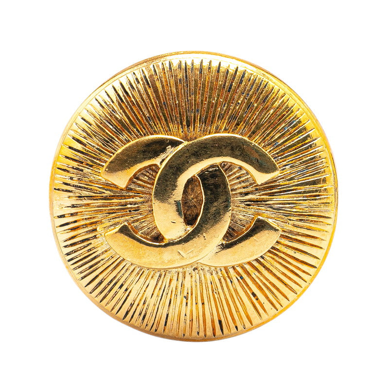Chanel Coco Mark Round Brooch Gold