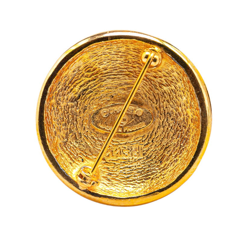Chanel Coco Mark Round Brooch Gold