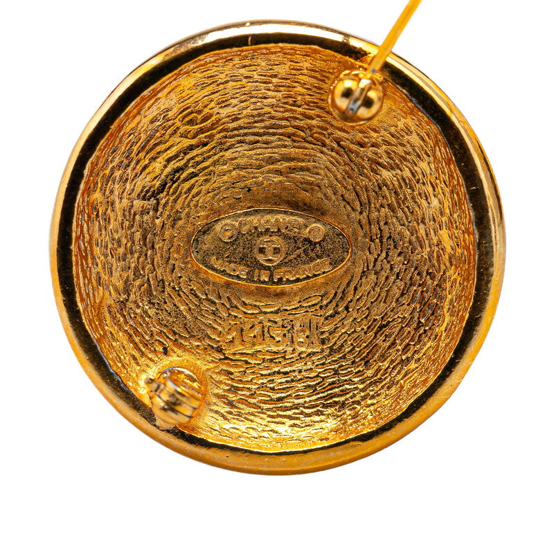 Chanel Coco Mark Round Brooch Gold