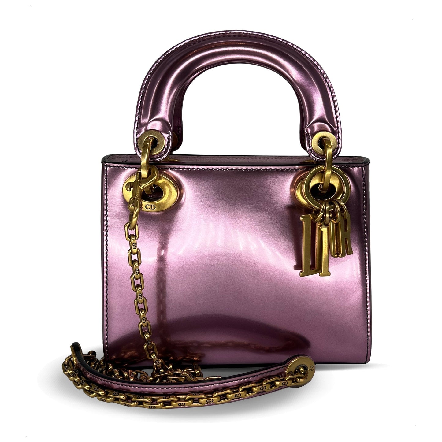 Mini Lady Luxury Diorbag metallic pink calfskin
