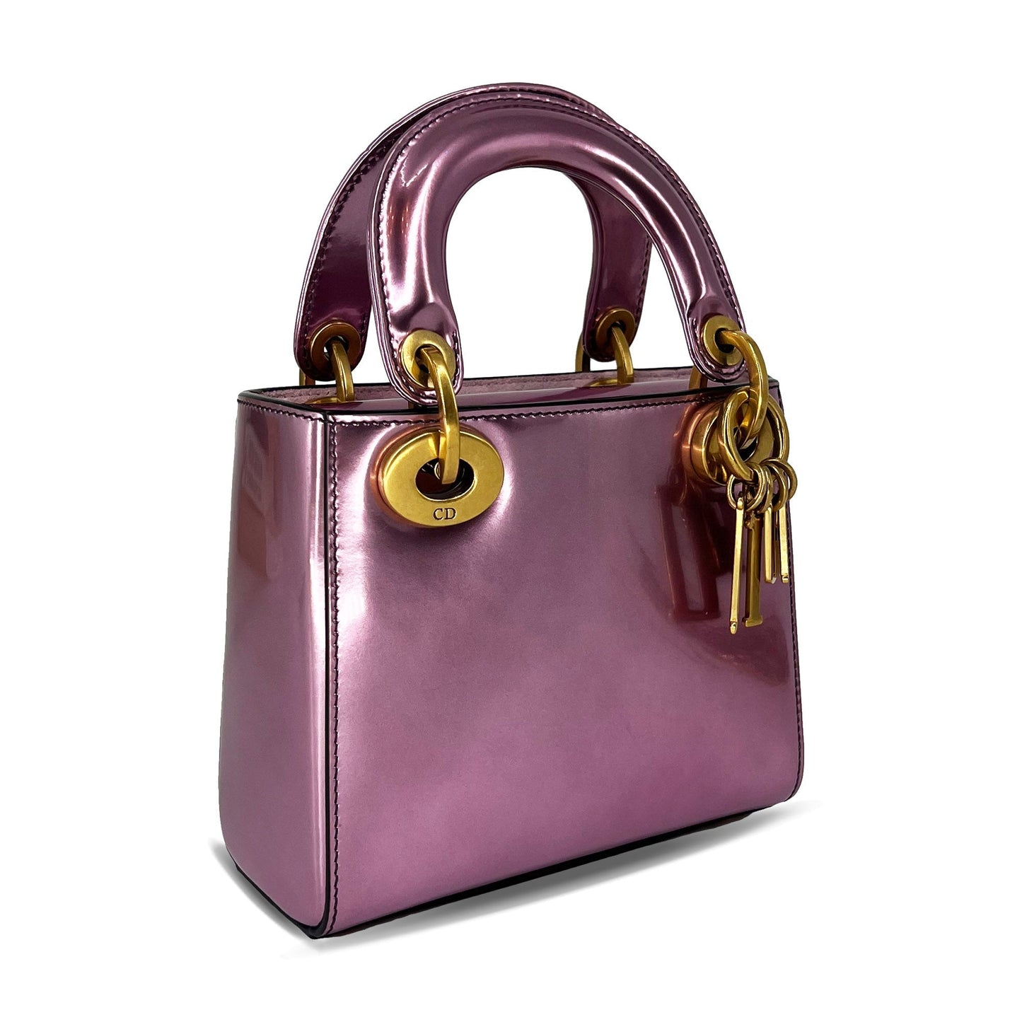 Mini Lady Luxury Diorbag metallic pink calfskin