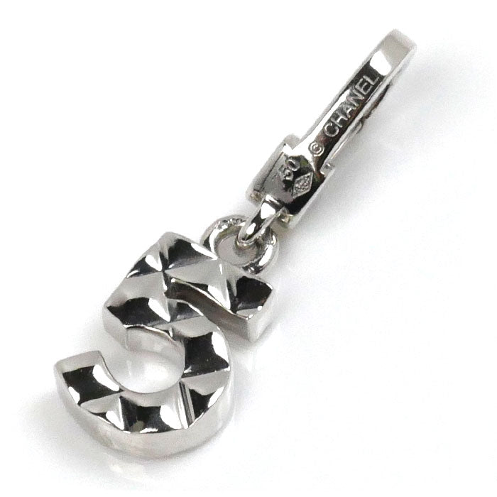 Chanel K18WG White Gold No.5 Charm Pendant