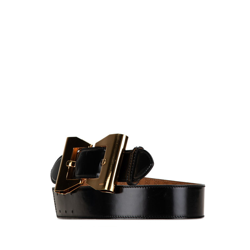 Luxury Gucci Trending 2025 Ribbon Buckle Leather Belt Black Gold