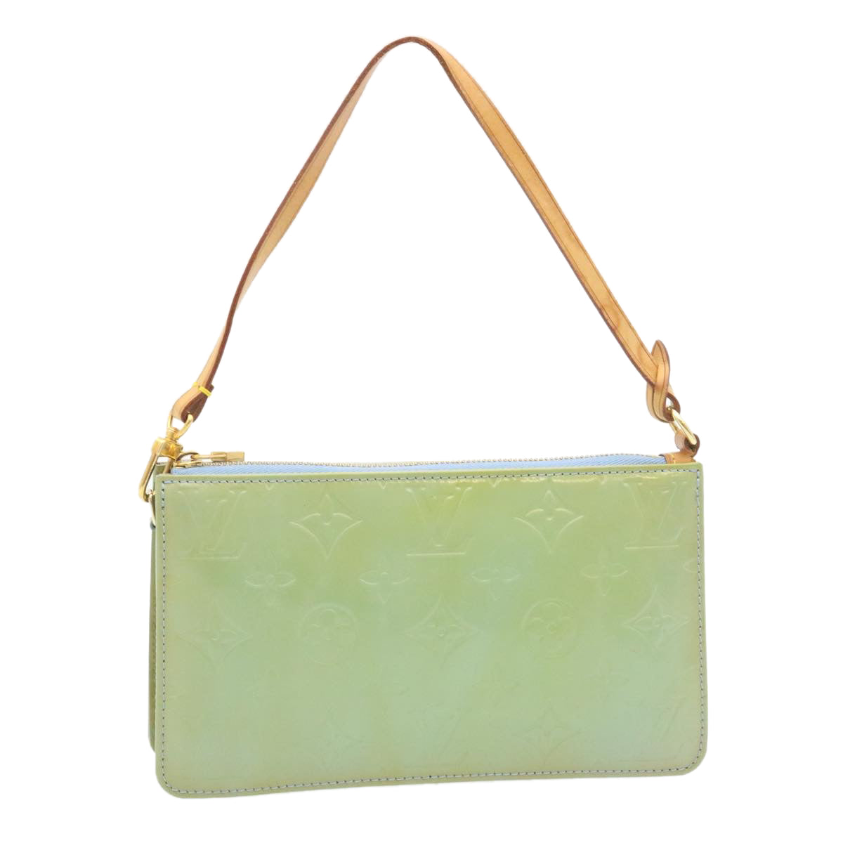 LOUIS VUITTON Monogram Vernis Lexington Pouch Baby Blue M91011 LV lt132