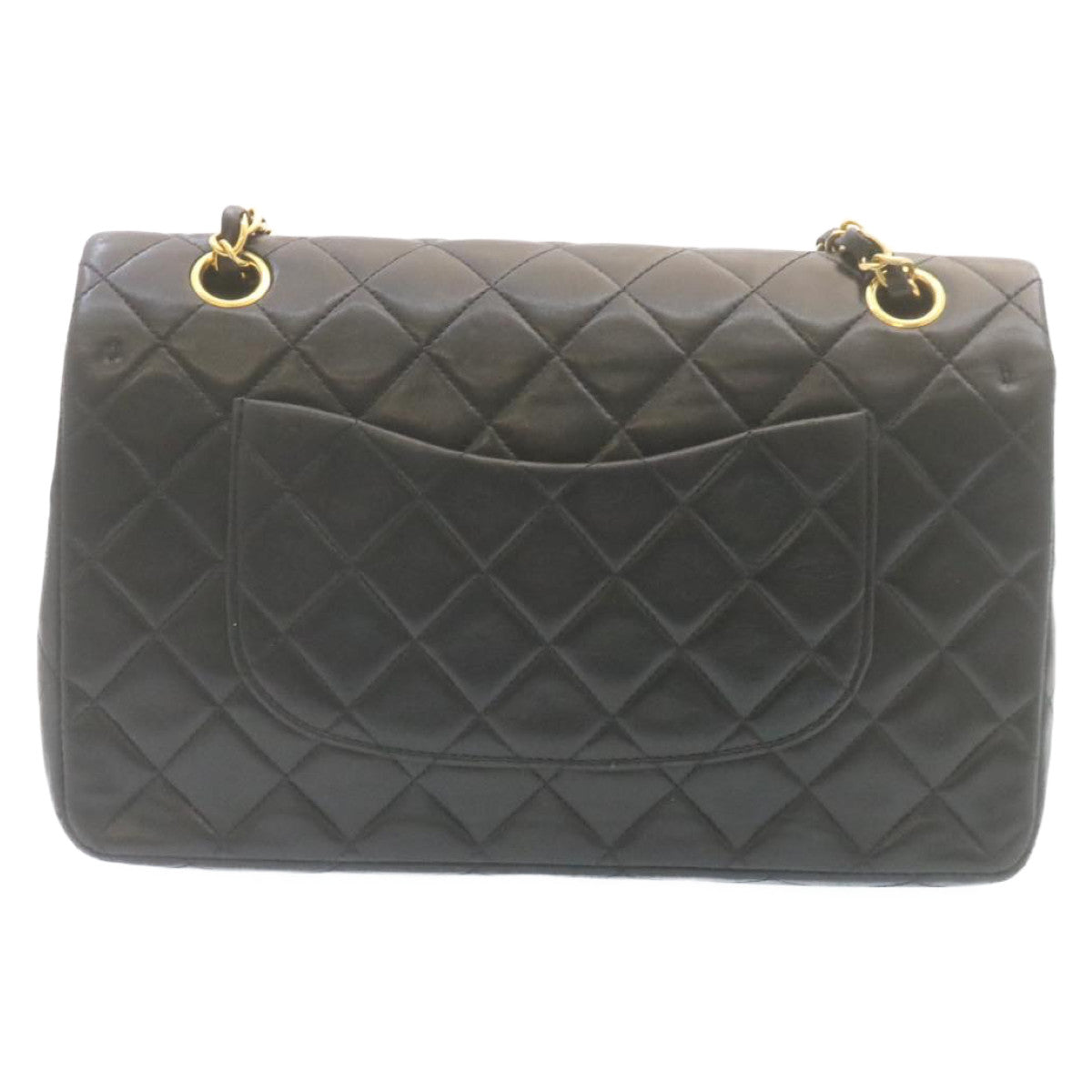 CHANEL Matelasse Chain Flap Classic Shoulder Bag Lamb Skin Black  lt323A