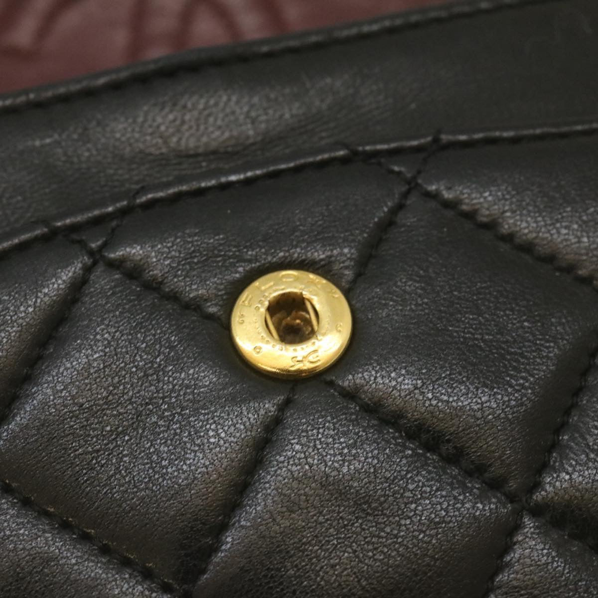 CHANEL Classic Matelasse 23 Chain Flap Shoulder Bag Lamb Skin Black  lt398A