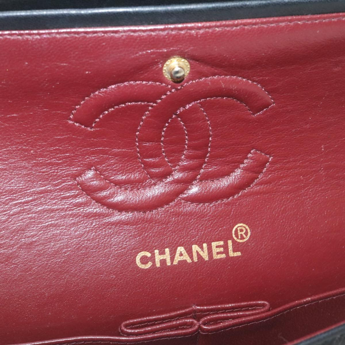 CHANEL Classic Matelasse 23 Chain Flap Shoulder Bag Lamb Skin Black  lt398A