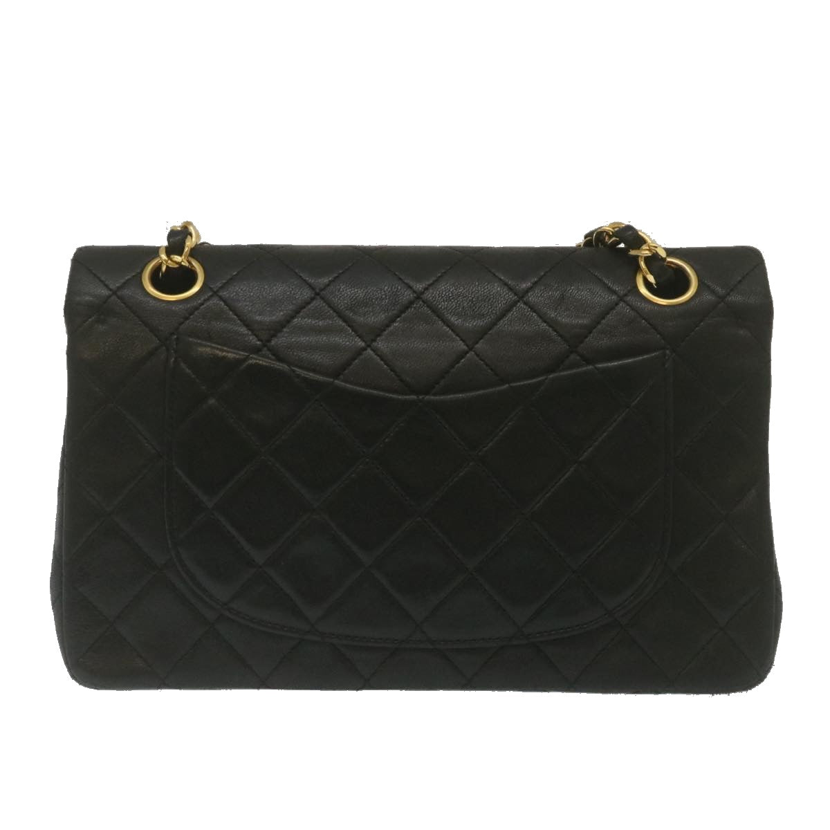 CHANEL Classic Matelasse 23 Chain Flap Shoulder Bag Lamb Skin Black  lt398A
