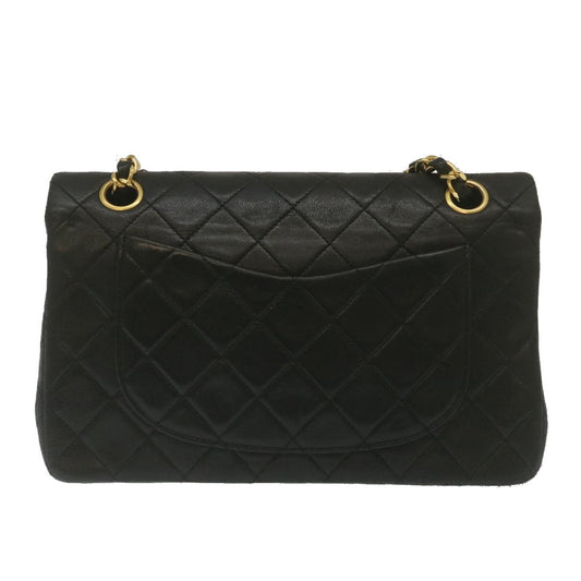 CHANEL Classic Matelasse 23 Chain Flap Shoulder Bag Lamb Skin Black  lt398A