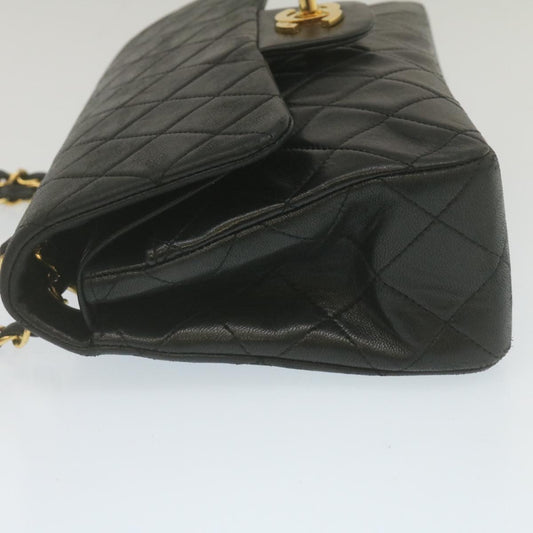 CHANEL Classic Matelasse 23 Chain Flap Shoulder Bag Lamb Skin Black  lt398A