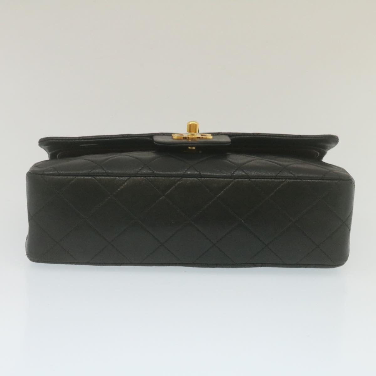 CHANEL Classic Matelasse 23 Chain Flap Shoulder Bag Lamb Skin Black  lt398A