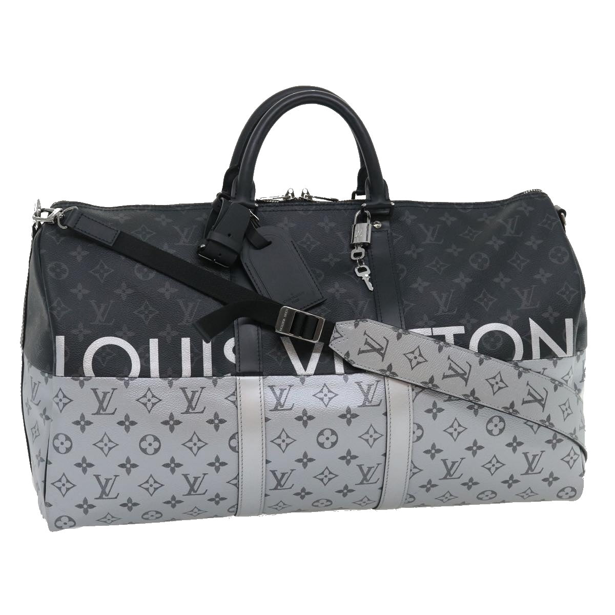 LOUIS VUITTON Eclipse Split Keepall Bandouliere 50 Boston Bag M43817 67489S