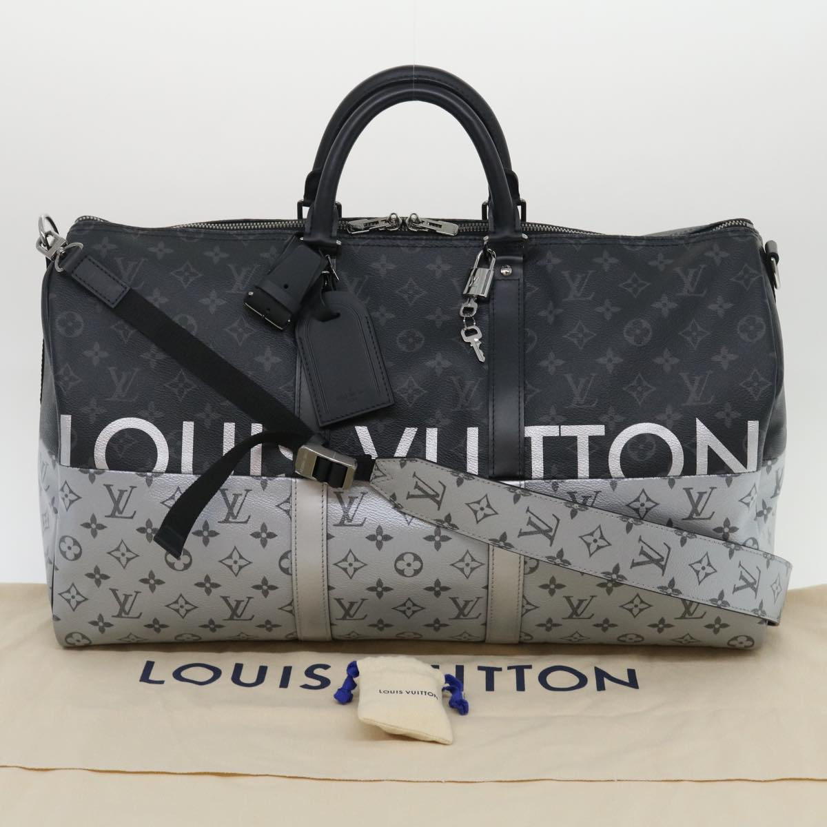 LOUIS VUITTON Eclipse Split Keepall Bandouliere 50 Boston Bag M43817 67489S