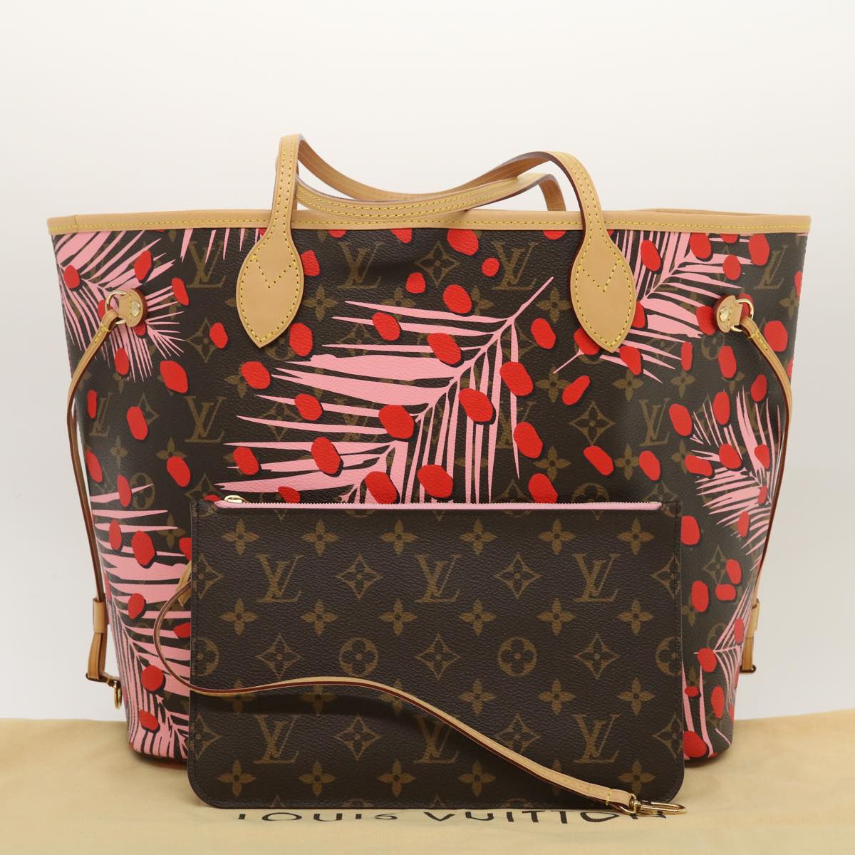 LOUIS VUITTON Monogram Jungle Dot Neverfull MM Tote Bag M41979 LV 67490S