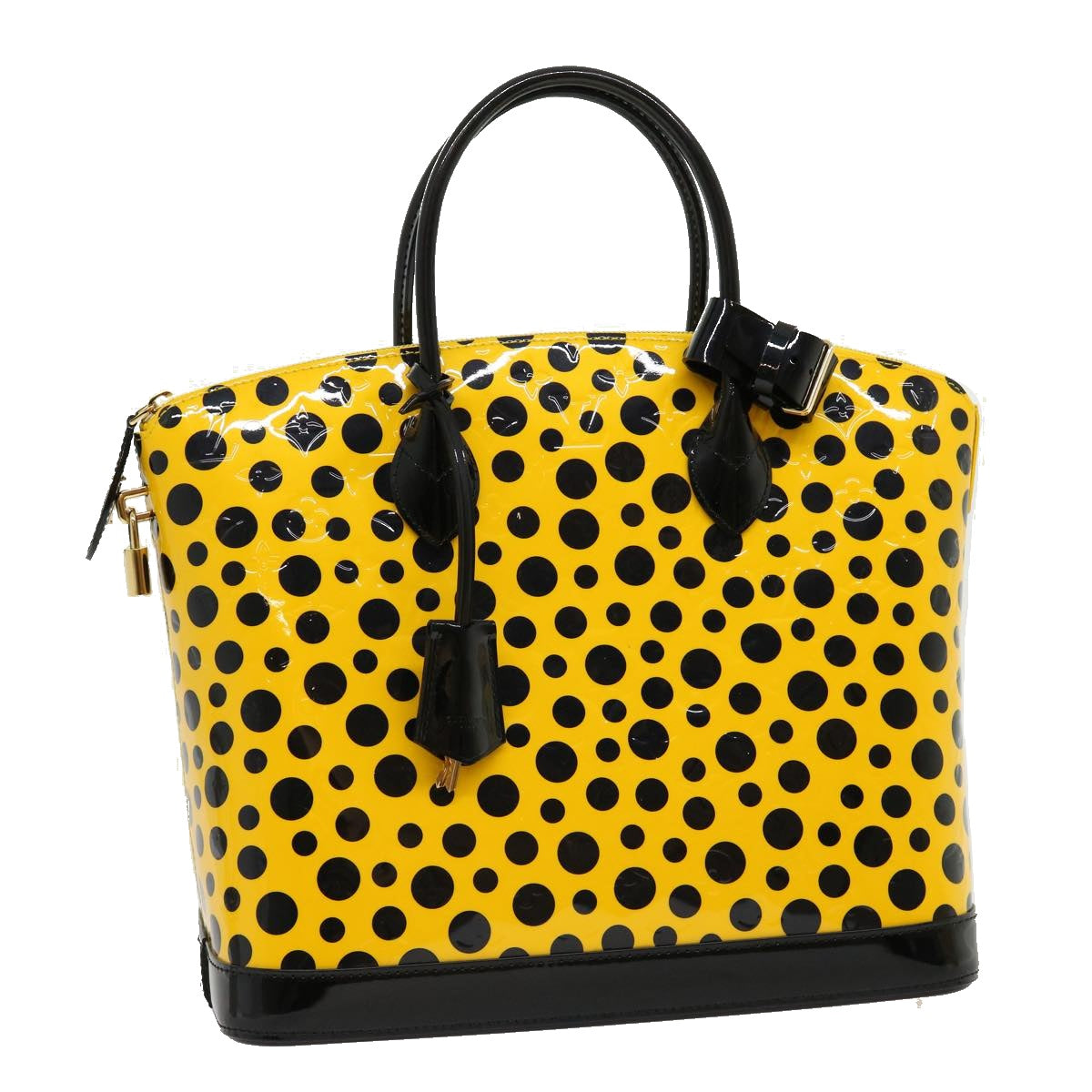 LOUIS VUITTON Vernis Dot Infinity Lockit MM Hand Bag Yellow M91398 67492SA