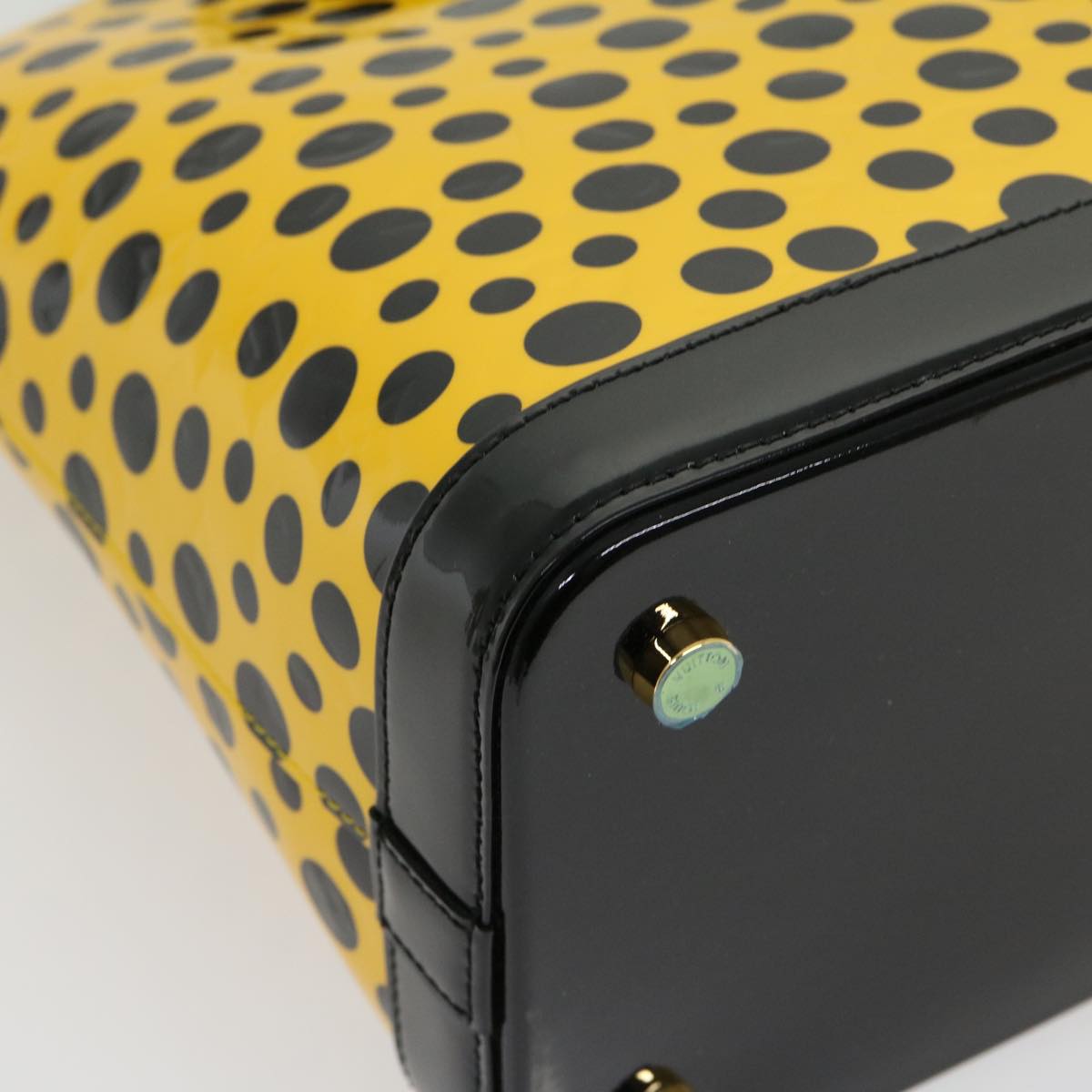 LOUIS VUITTON Vernis Dot Infinity Lockit MM Hand Bag Yellow M91398 67492SA
