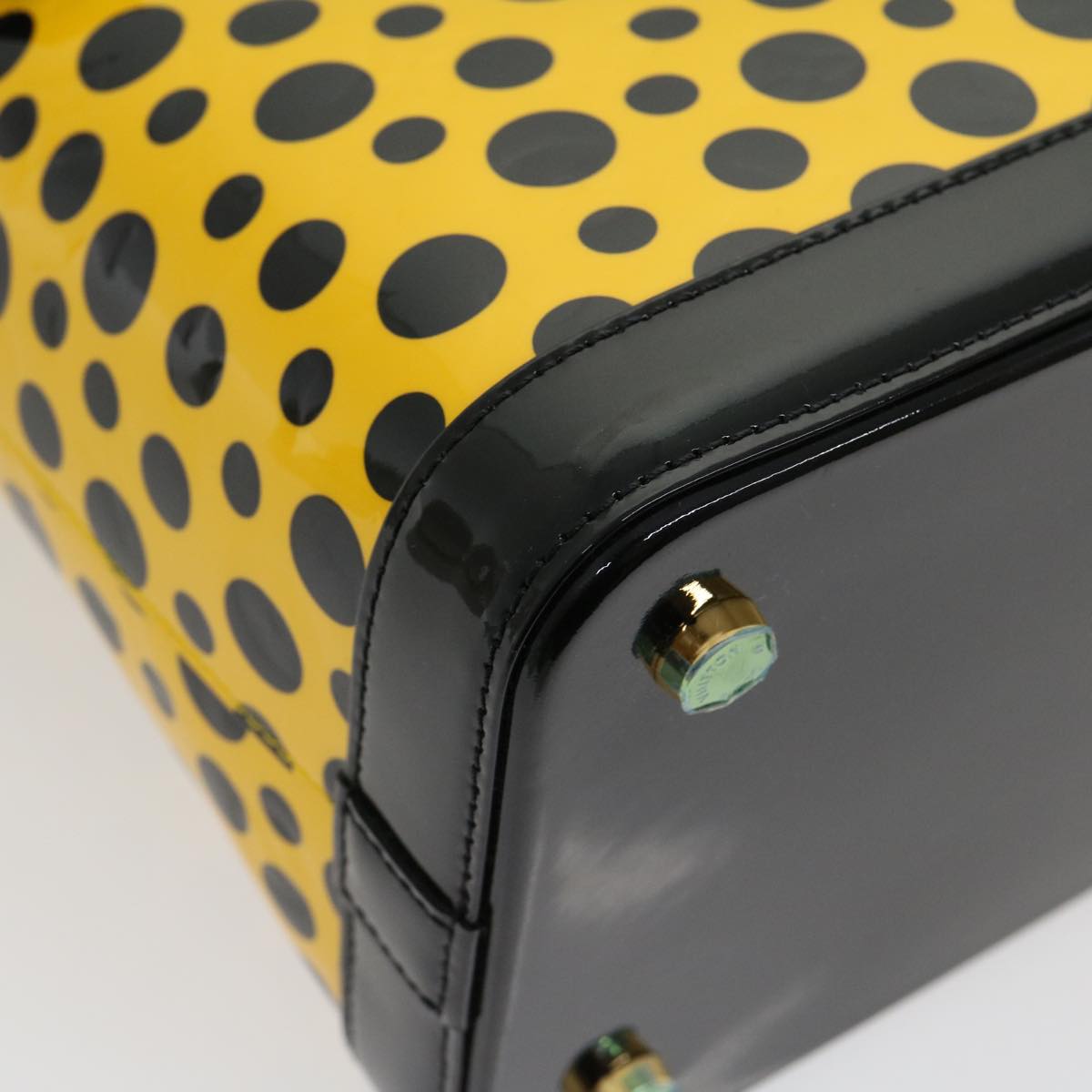 LOUIS VUITTON Vernis Dot Infinity Lockit MM Hand Bag Yellow M91398 67492SA