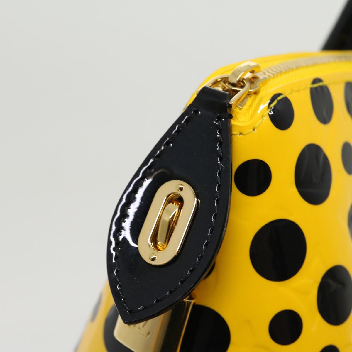 LOUIS VUITTON Vernis Dot Infinity Lockit MM Hand Bag Yellow M91398 67492SA