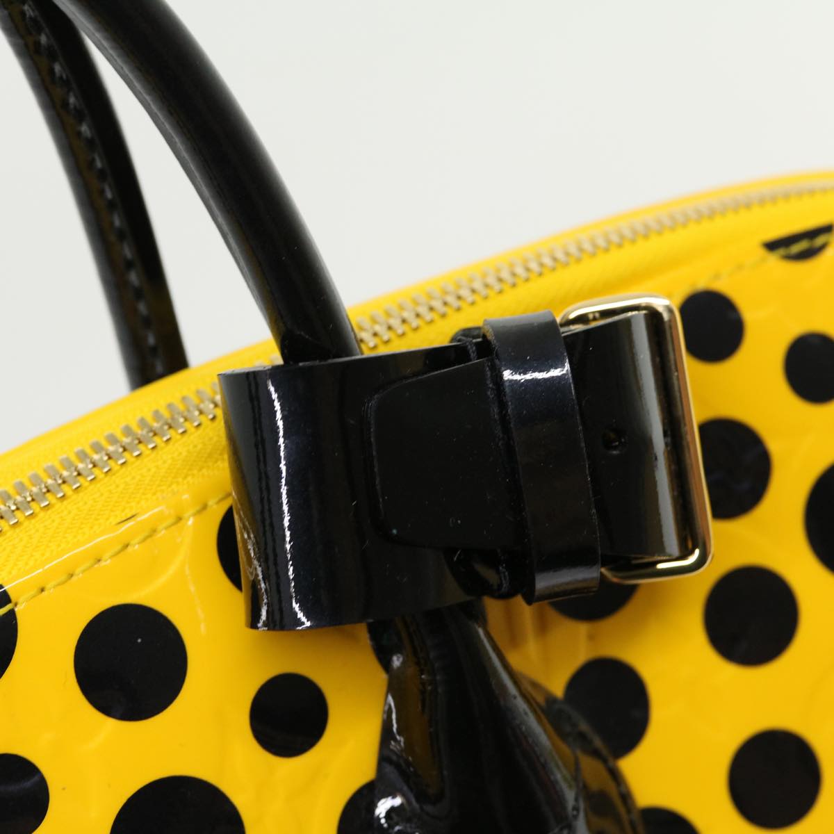 LOUIS VUITTON Vernis Dot Infinity Lockit MM Hand Bag Yellow M91398 67492SA