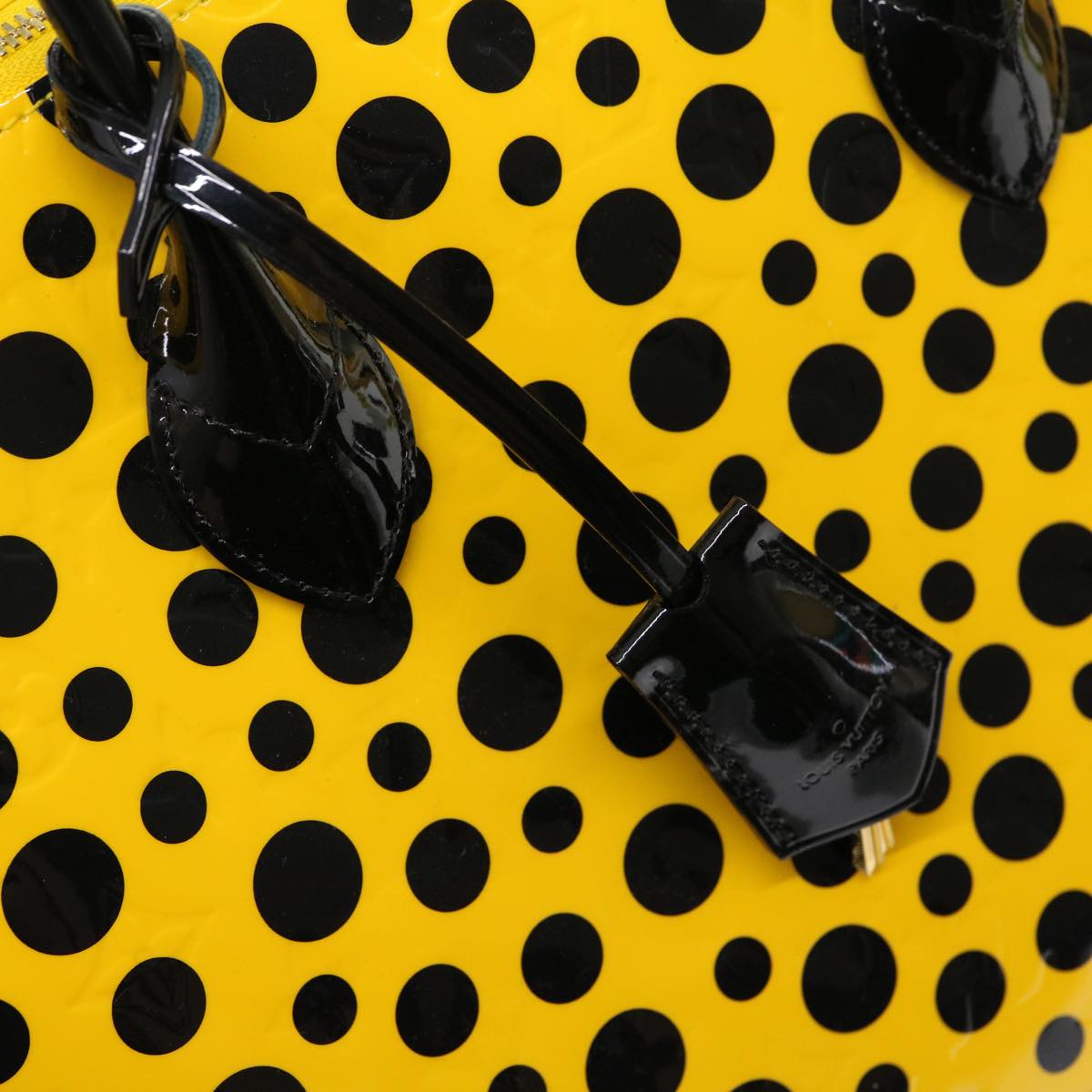 LOUIS VUITTON Vernis Dot Infinity Lockit MM Hand Bag Yellow M91398 67492SA