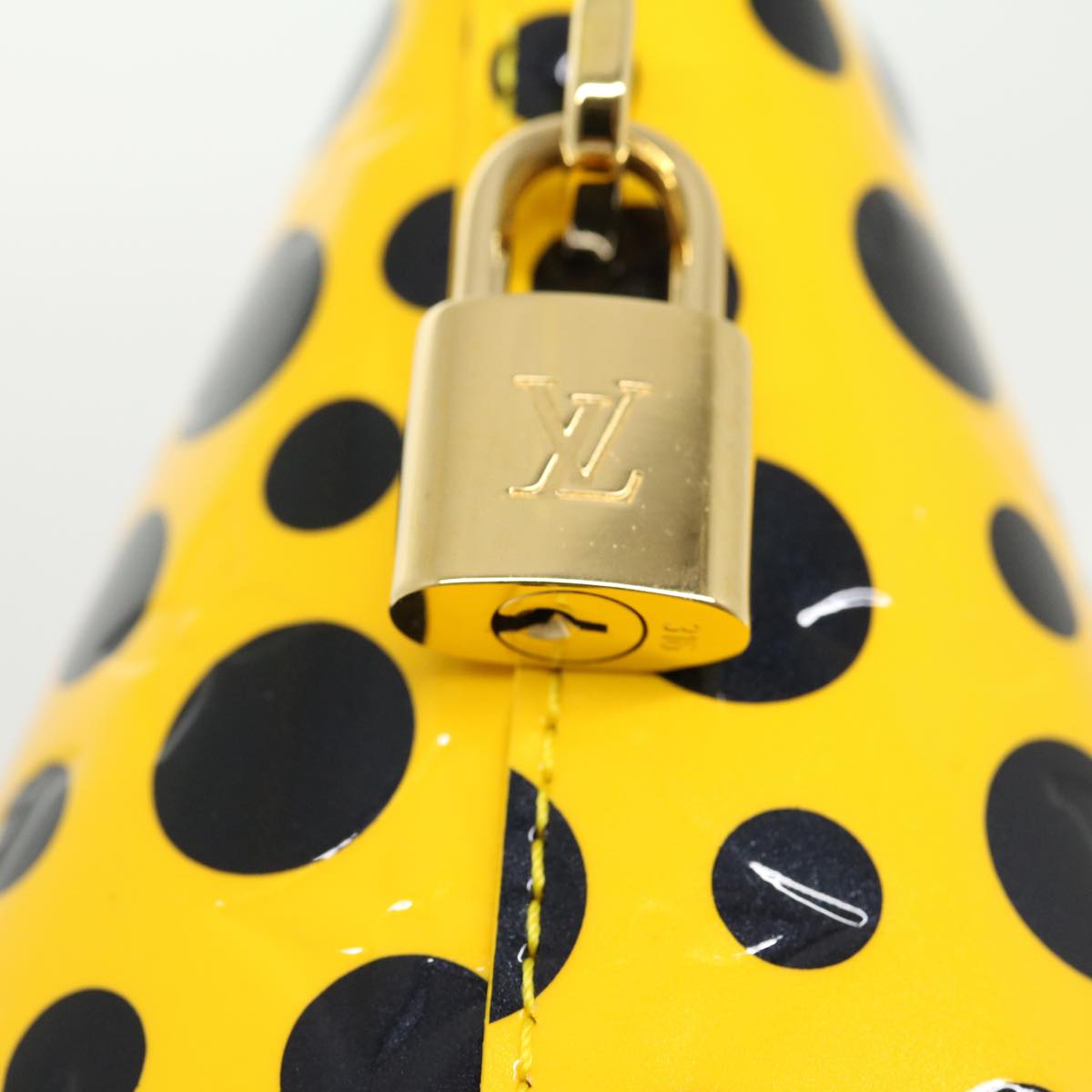 LOUIS VUITTON Vernis Dot Infinity Lockit MM Hand Bag Yellow M91398 67492SA