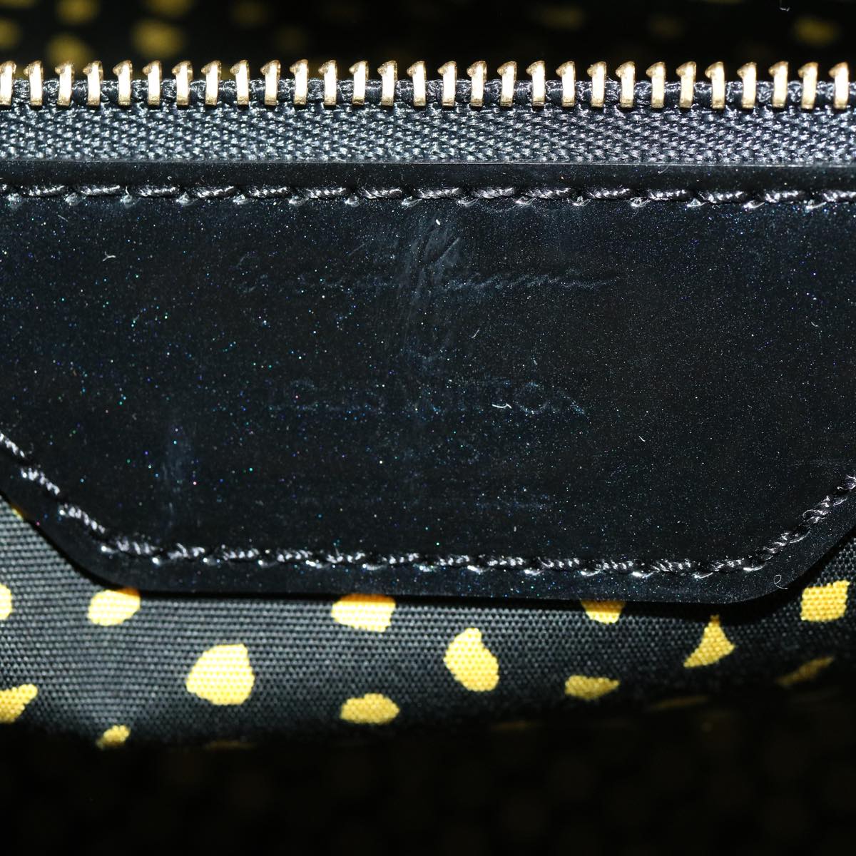 LOUIS VUITTON Vernis Dot Infinity Lockit MM Hand Bag Yellow M91398 67492SA