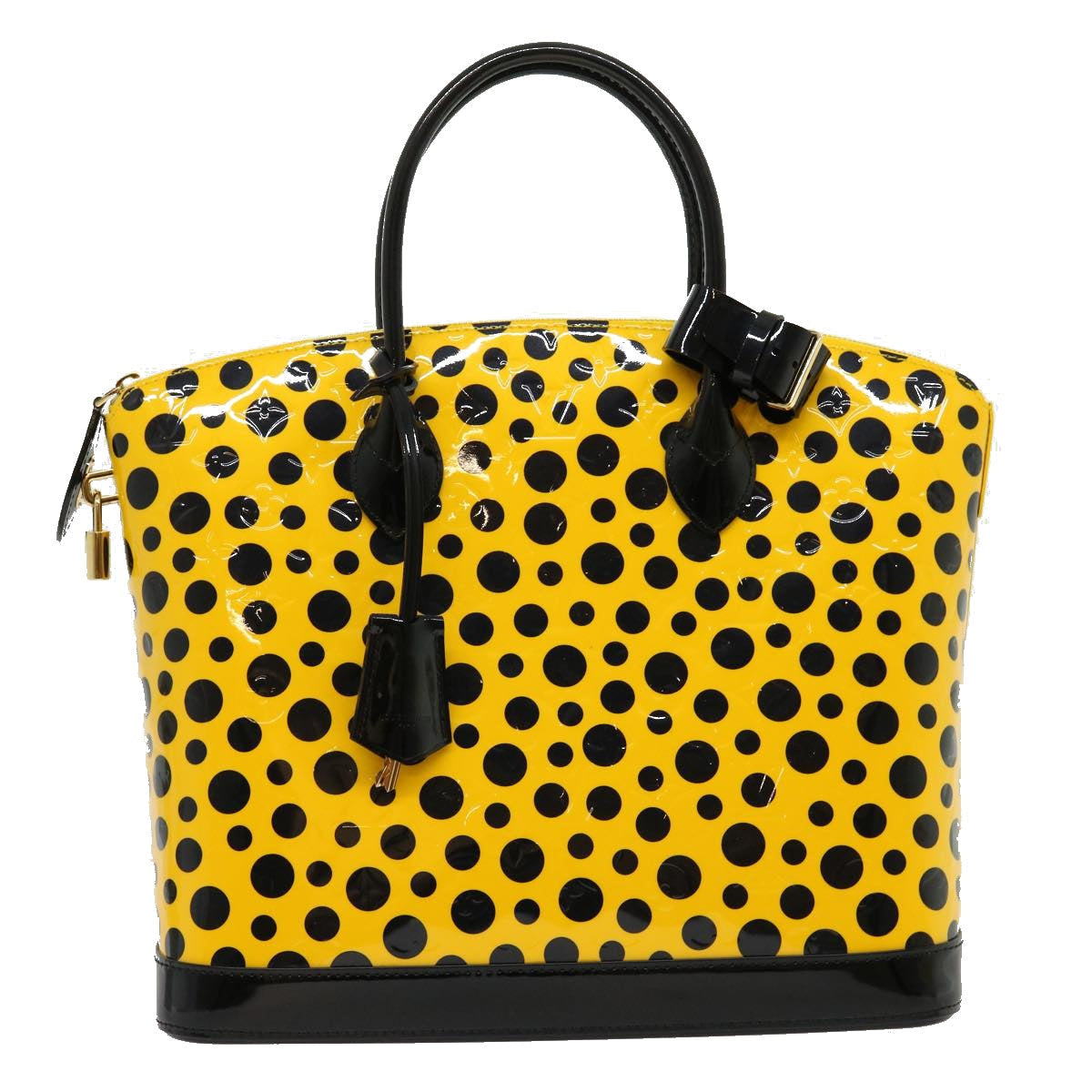 LOUIS VUITTON Vernis Dot Infinity Lockit MM Hand Bag Yellow M91398 67492SA