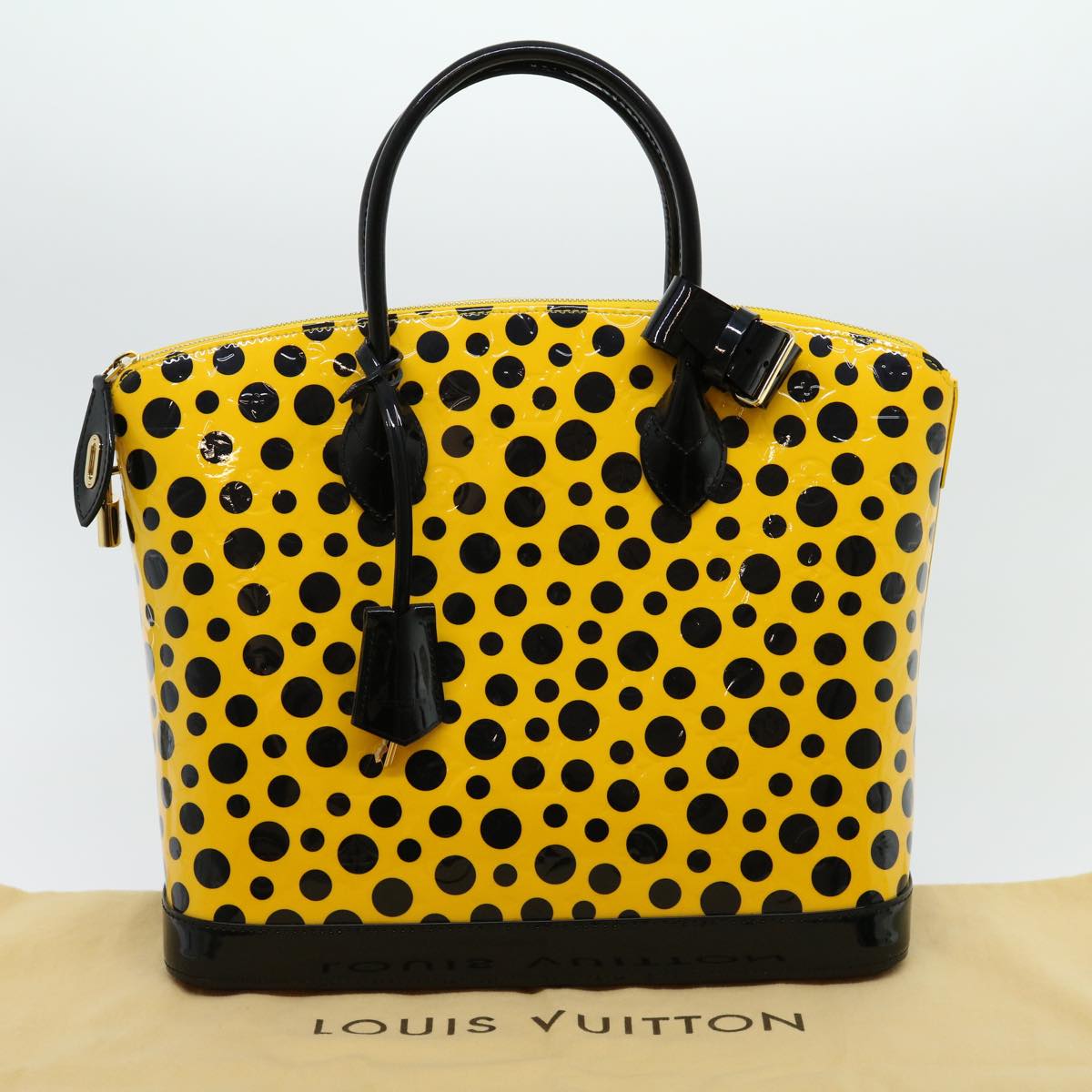 LOUIS VUITTON Vernis Dot Infinity Lockit MM Hand Bag Yellow M91398 67492SA