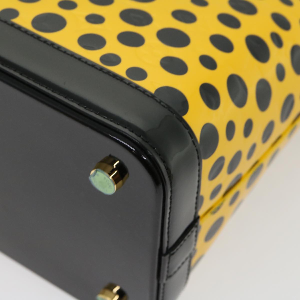 LOUIS VUITTON Vernis Dot Infinity Lockit MM Hand Bag Yellow M91398 67492SA