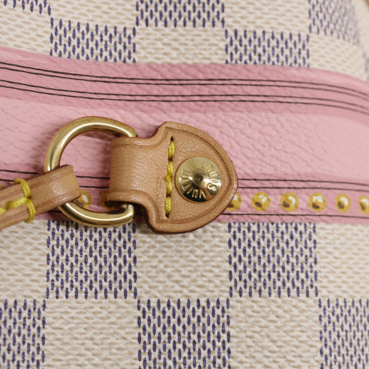 LOUIS VUITTON Damier Azur Summer Trunk Neverfull MM Hand Bag N41065 67494S