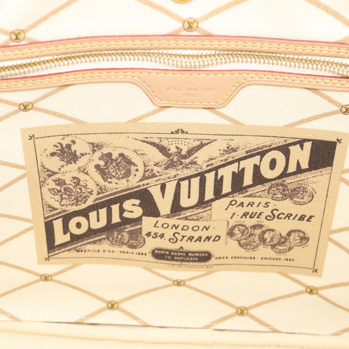 LOUIS VUITTON Damier Azur Summer Trunk Neverfull MM Hand Bag N41065 67494S