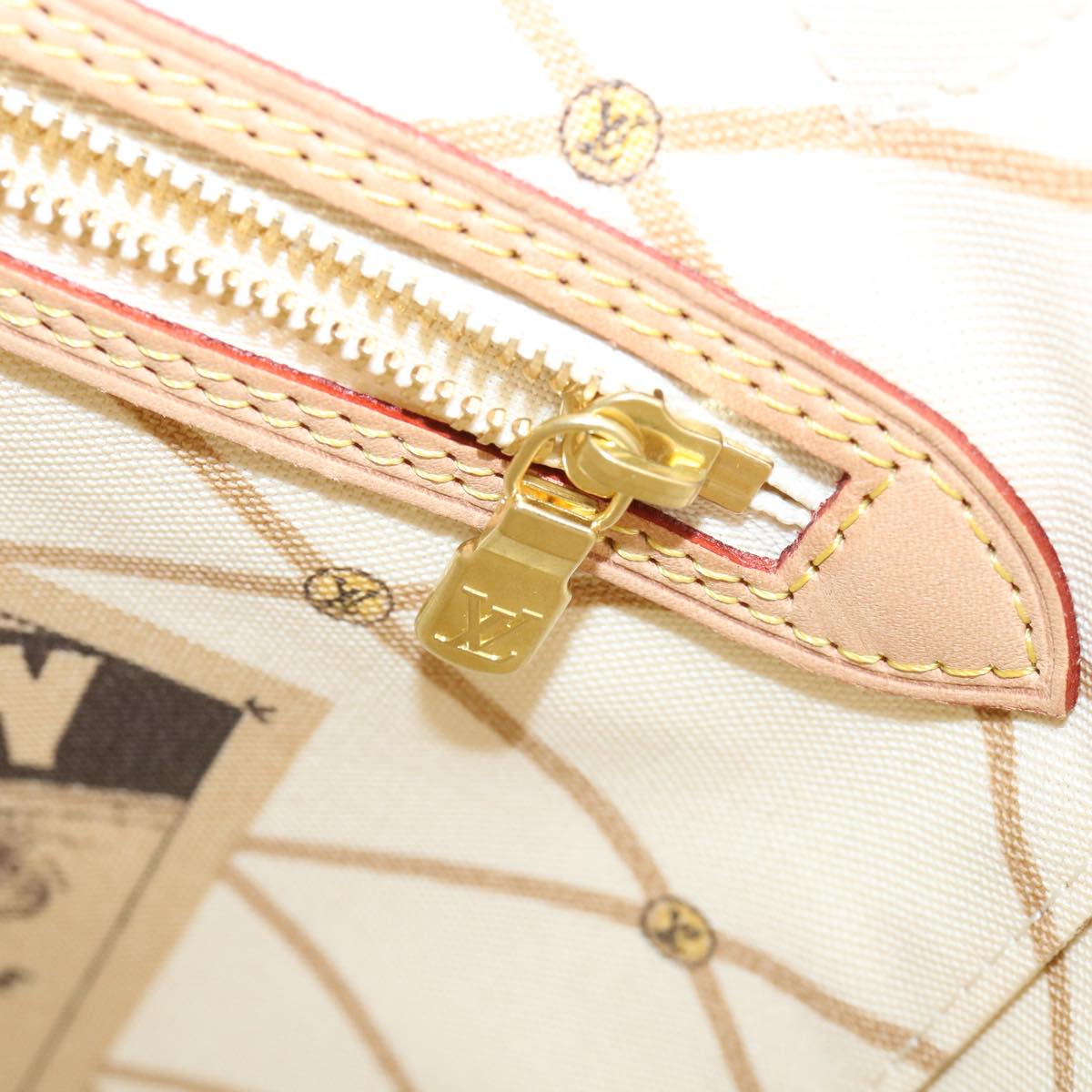 LOUIS VUITTON Damier Azur Summer Trunk Neverfull MM Hand Bag N41065 67494S