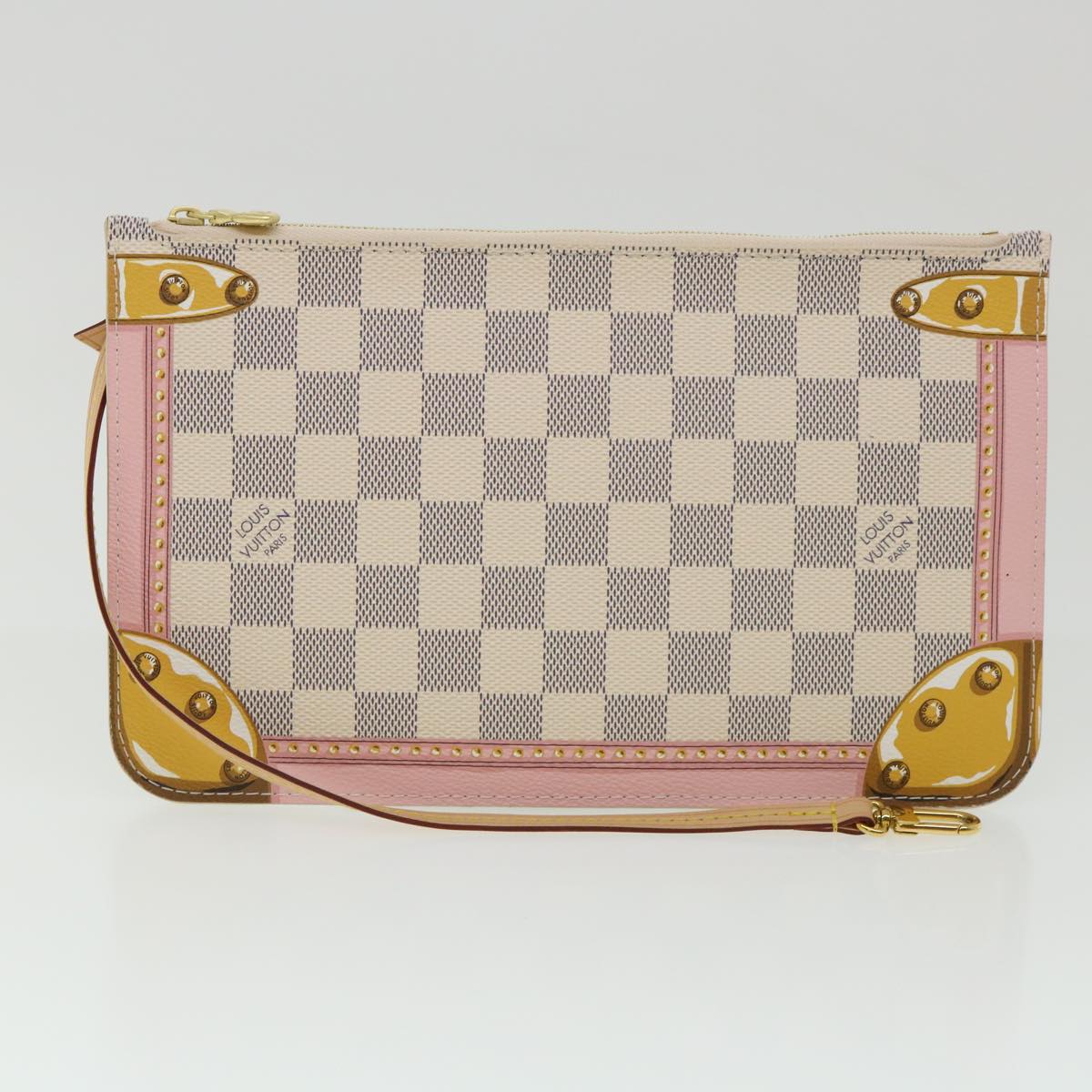 LOUIS VUITTON Damier Azur Summer Trunk Neverfull MM Hand Bag N41065 67494S