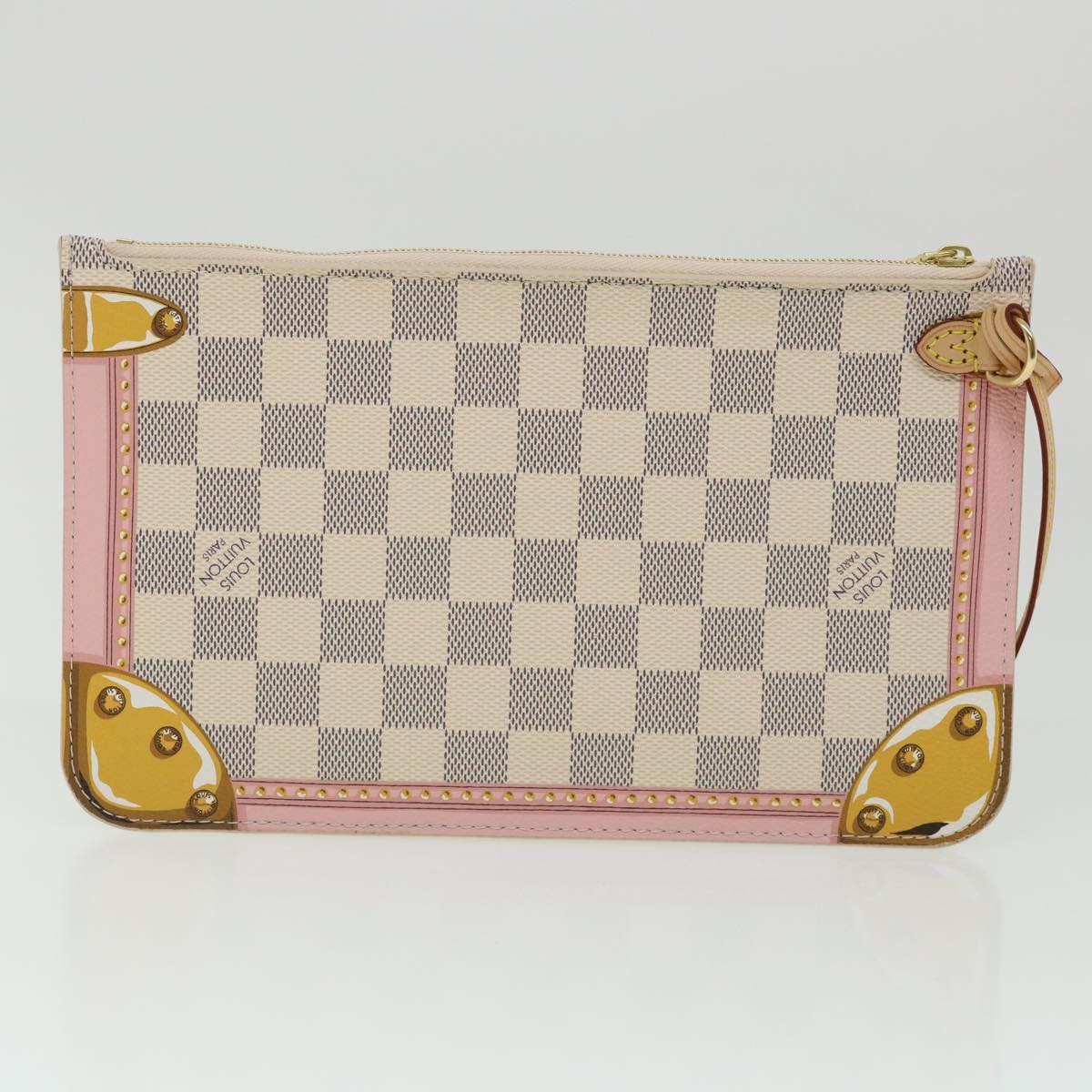 LOUIS VUITTON Damier Azur Summer Trunk Neverfull MM Hand Bag N41065 67494S