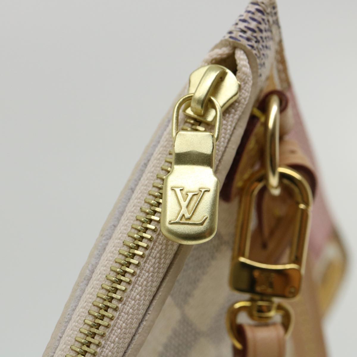LOUIS VUITTON Damier Azur Summer Trunk Neverfull MM Hand Bag N41065 67494S