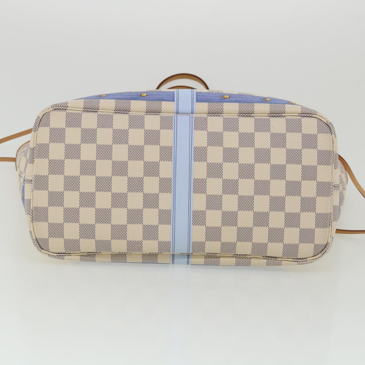 LOUIS VUITTON Damier Azur Summer Trunk Neverfull MM Hand Bag N41065 67494S