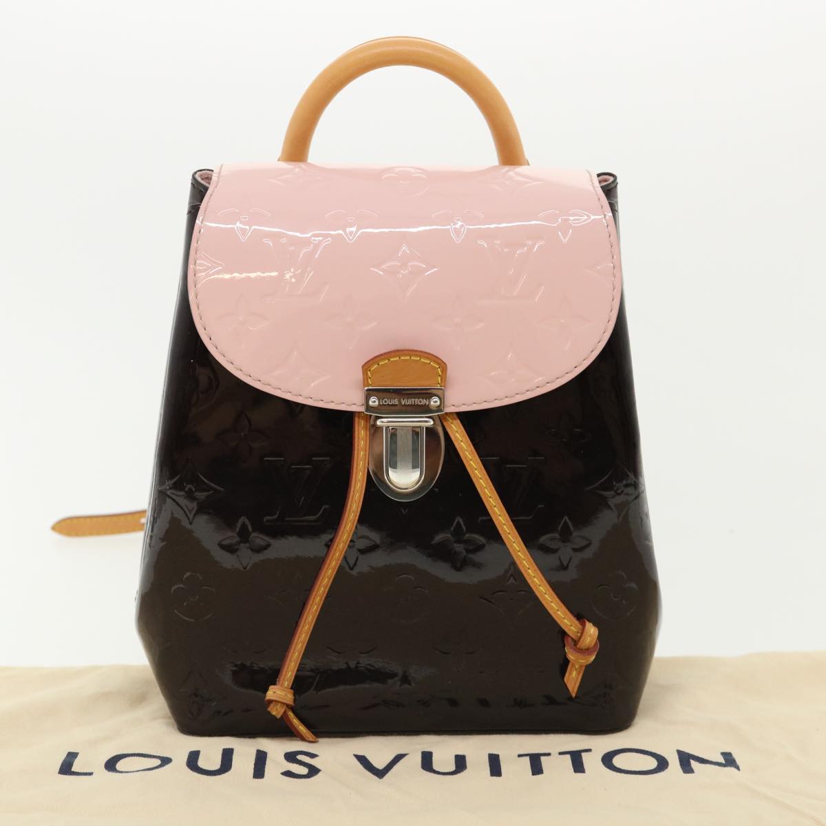 LOUIS VUITTON Monogram Vernis Hot spring Hand Bag Amarante M96053 LV 67495A