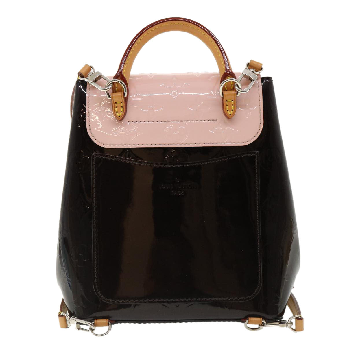 LOUIS VUITTON Monogram Vernis Hot spring Hand Bag Amarante M96053 LV 67495A